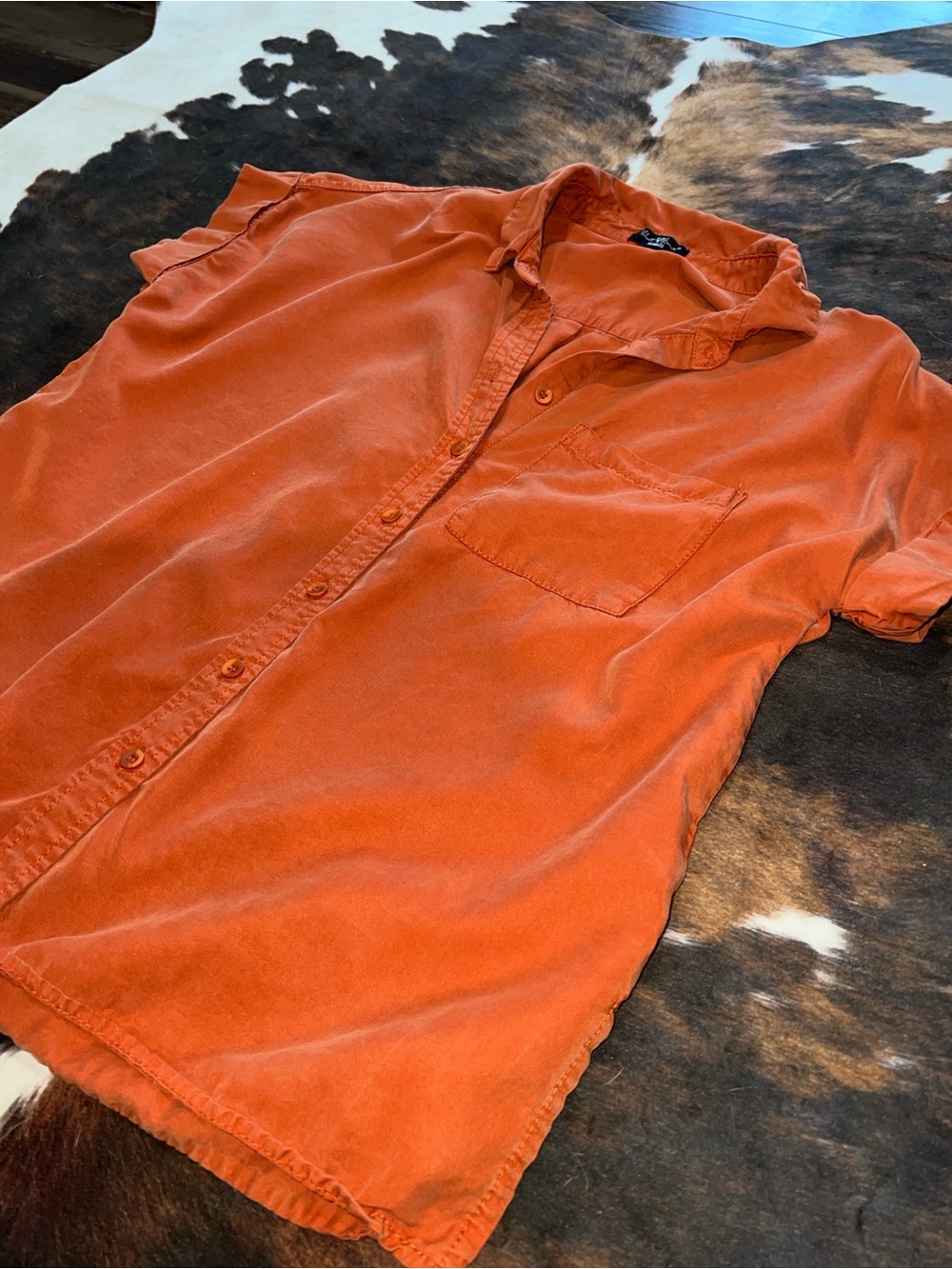Velvet Heart Women's Button-Down Shirt in Orange